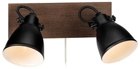 Markslöjd 108213 - Fali spotlámpa NATIVE 2xE14/18W/230V fekete/barna