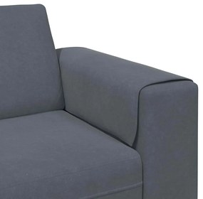 Kanapé Szett 3 pcs Sötétszürke Bársony