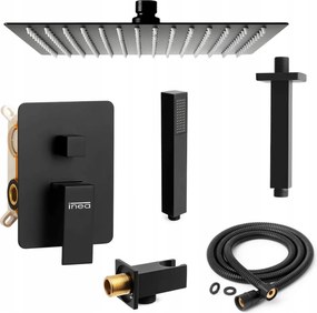 Fekete Mennyezeti Süllyesztett Zuhanyszett Nagy Mennyezeti Esőztetővel