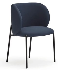 Sötétkék kárpitozott étkezőfotel szett 2 db-os Mogi – Teulat