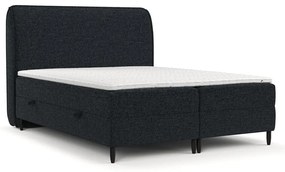 Fekete ágyneműtartós boxspring ágy 160x200 cm Melba – Maison de Rêve