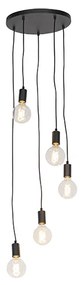 Modern lógólámpa fekete 35 cm 5-lámpás - Facil