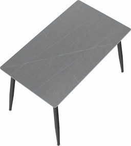 Étkezőasztal, szürke/fekete, 121x71 cm, FLORENC TYP 1