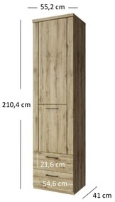 Regál Deloris 1D2S (navarra tölgy). 1052877