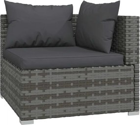6 részes szürke polyrattan kerti ülőgarnitúra párnákkal