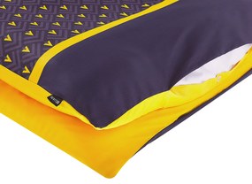 Sötétkék és sárga pamutszatén ágynemű-garnitúra 155 x 220 cm WALLINGFORD Beliani