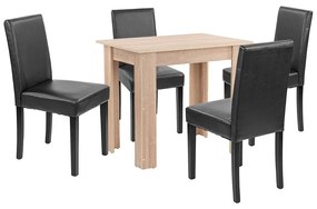 Leon 4+1 étkező garnitúra sonoma tölgy-fekete
