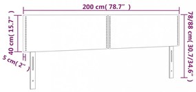 sötétzöld bársony LED-es fejtámla 200x5x78/88 cm