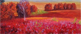Egy vörös táj képe (120x50 cm)