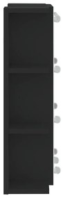 fekete tükrös szekrény LED-ekkel 70 x 16,5 x 60 cm