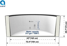 Avenli Saipan fekete bőrhatású dézsa jakuzzi, 184 × 73 cm, 1200 l