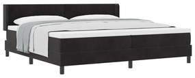 Boxspring Ágy Mattal Fekete 200x200 cm Bársonyos