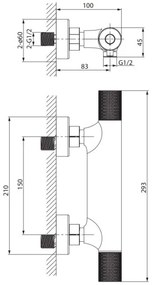 Cersanit S951-581 - Termosztatikus zuhanycsap ZEN fényezett króm