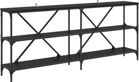 vidaXL Konzolasztal polcokkal Fekete tölgy 180 x 30 x 75 cm Faanyag