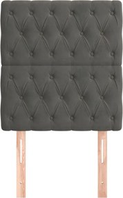 sötétszürke bársony fejtámla 80x7x118/128 cm