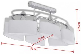 Mennyezeti Lámpa Ellipszoid Üveg Búrával 6 E14-es izzóval