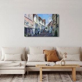 Kép - régi város sikátora, akril festmény (90x60 cm)
