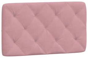 rózsaszín bársony ágykeret LED-ekkel matrac nélkül 90 x 190 cm