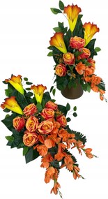 Csokor Nád Kompozíció Sír Temető Művirágok