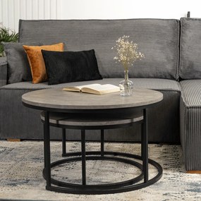 Dohányzóasztal szett ROCKY MAX beton/fekete