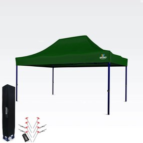 Kiállítási sátor 3x4,5m (45mm acél) | Gyors összeszerelés, hosszú élettartam - 3 oldalfal nélkül - Zöld