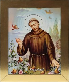 Vászonkép 30x25 Szent Ferenc Arany Keret