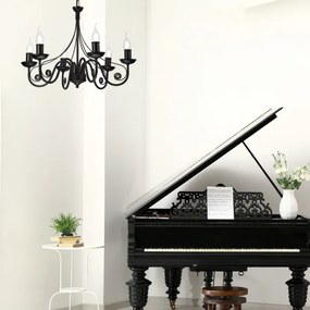 Csillár láncon DONATO 6xE14/40W/230V fekete