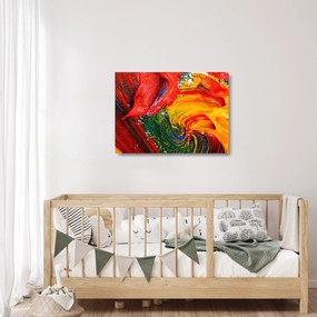 Üveg kép - Kékítő absztrakció ecsettel (70x50 cm)