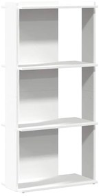 Könyvespolc 3 szintes fehér 60x30x120 cm műfa