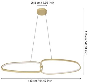 Eglo 390205 - LED Dimmelhető csillár zsinóron LODOSA LED/37,5W/230V 3000K