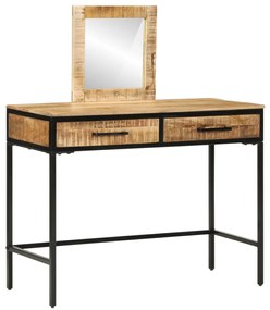 Fésülködő Asztal 100x40x75/120 cm Szilárd Fa Durva Mangó