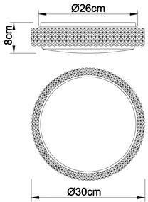 Globo 41749-12 - OVI LED mennyezeti lámpa 12W, 230V