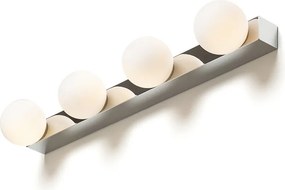 RENDL DOMINO IV nástěnná chrom/opálové sklo 230V LED G9 4x6W IP44