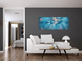 Kép - Sellő delfinekkel (120x50 cm)