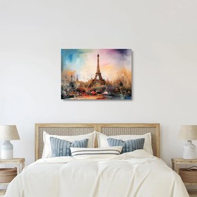 Üveg kép - Az Eiffel-torony festménye (70x50 cm)