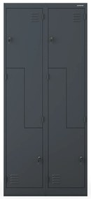 „L” típusú fémszekrény JULIA, 800 x 1850 x 450 mm, antracit