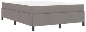 Boxrugós ágy Taupe és Fekete 140 x 190 cm Textil és mérnöki fa