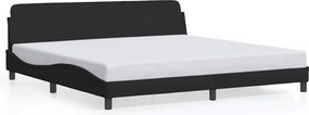 vidaXL fekete szövet ágykeret Dover 200 x 200 cm