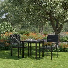 Kerti szék, MultiGarden YC-051KD-1, fekete, 54,5 x 52 x 89 cm, acél keret, HDPE ülő- és háttámla, 150 kg teherbírás, 2 db-os szett