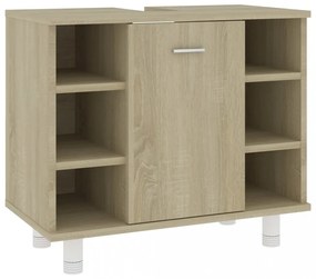 sonoma tölgy színű szerelt fa fürdőszobaszekrény 60x32x53,5 cm