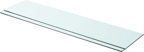 vidaXL 2 db átlátszó üveg paneles polc 90 x 20 cm
