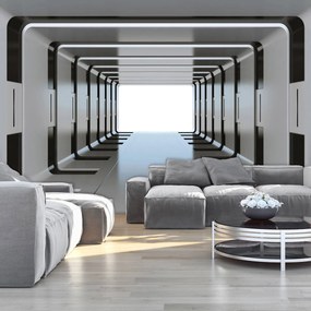 Fotótapéta - 3D ezüst alagút (152,5x104 cm)