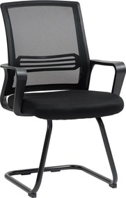 HOMCOM Háló Irodai Szék, Ergonomikus Ülés a Slad Alapjával, Konferenciaterem, Hálószoba, Váróterem, Recepció számára, Fekete | Aosom