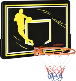 SPORTNOW Fali Kosárlabda Gyűrű, Kültéri Kosárlabda Gyűrű, Törhetetlen Hátsó Lemez, Szakadásálló Háló, Acél Szerkezet, Szerelési Tartozékokkal, Beltéri