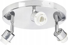 Alap Mennyezeti Lámpa Plafon Állítható Króm Fém 3X E27 Lámpabúra