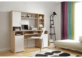 ELIAN íróasztal polccal, sonoma tölgy/fehér