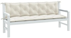 2 db melange krémszínű szövet kerti padpárna 180 x 50 x 7 cm
