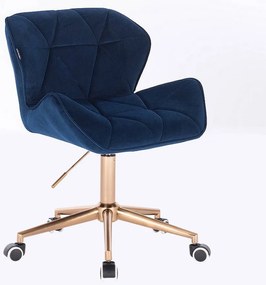 HR111K Tengerkék modern velúr szék arany lábbal