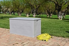 WOOD Kerti műanyag doboz 420 L világos szürke