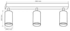 Spotlámpa LONDON 3xGU10/10W/230V fekete